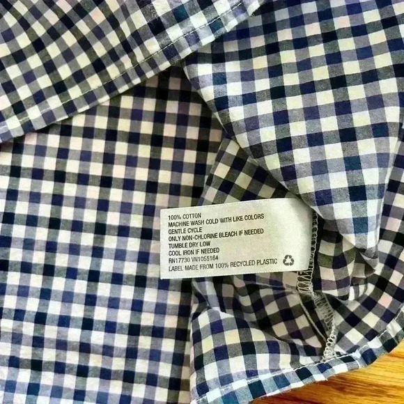 MERONA - Size Small. Navy & Royal Blue gingham sleeveless blouse - Picture 8 of 8